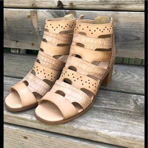 Gimmicks open ankle boots, size 7.5